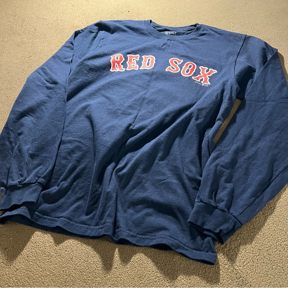 RETRO ‘09 BOSTON RED SOX DOUBLE SIDED LONG SLEEVE GEAR FOR SPORTS SMALL T-SHIRT